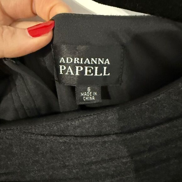 Adrianna Papell Charcoal Textured Mini Dress, size 6 - Picture 3 of 5